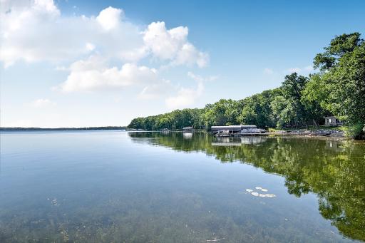 View of the lake looking towards the East. Lake Francis is a full recreation lake offering 1053 acres and11+ft water clarity.