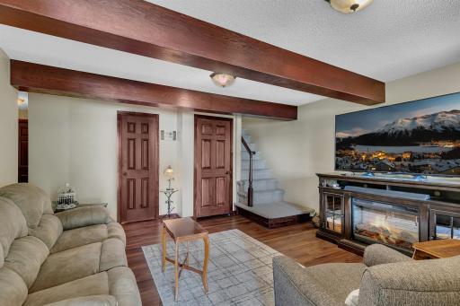 Lower level family room is a great space to enjoy some family time. This home offers multiple spaces to relax along with a ton of storage space.