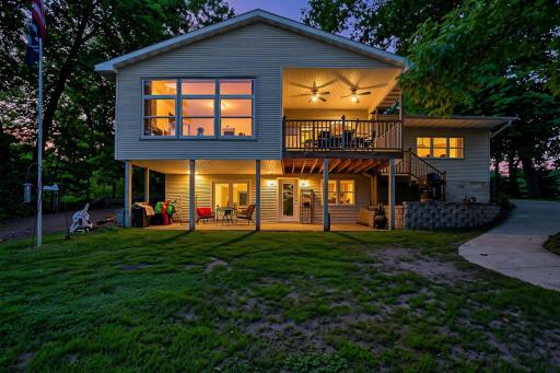 Showcasing the evening feel and the outdoor spaces.
