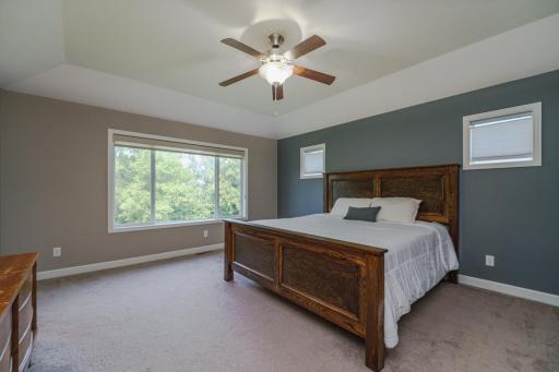 The ownerâs suite is vaulted and includes a ceiling fan.