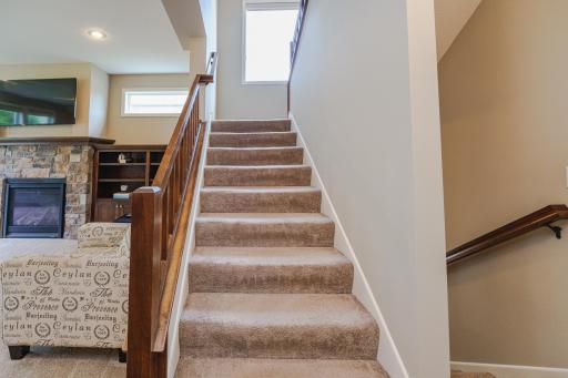Brightly-lit stairwell with natural light