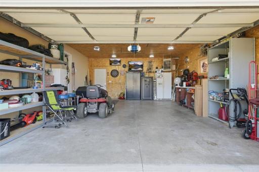 Insulated, finished and heated two car attached garage