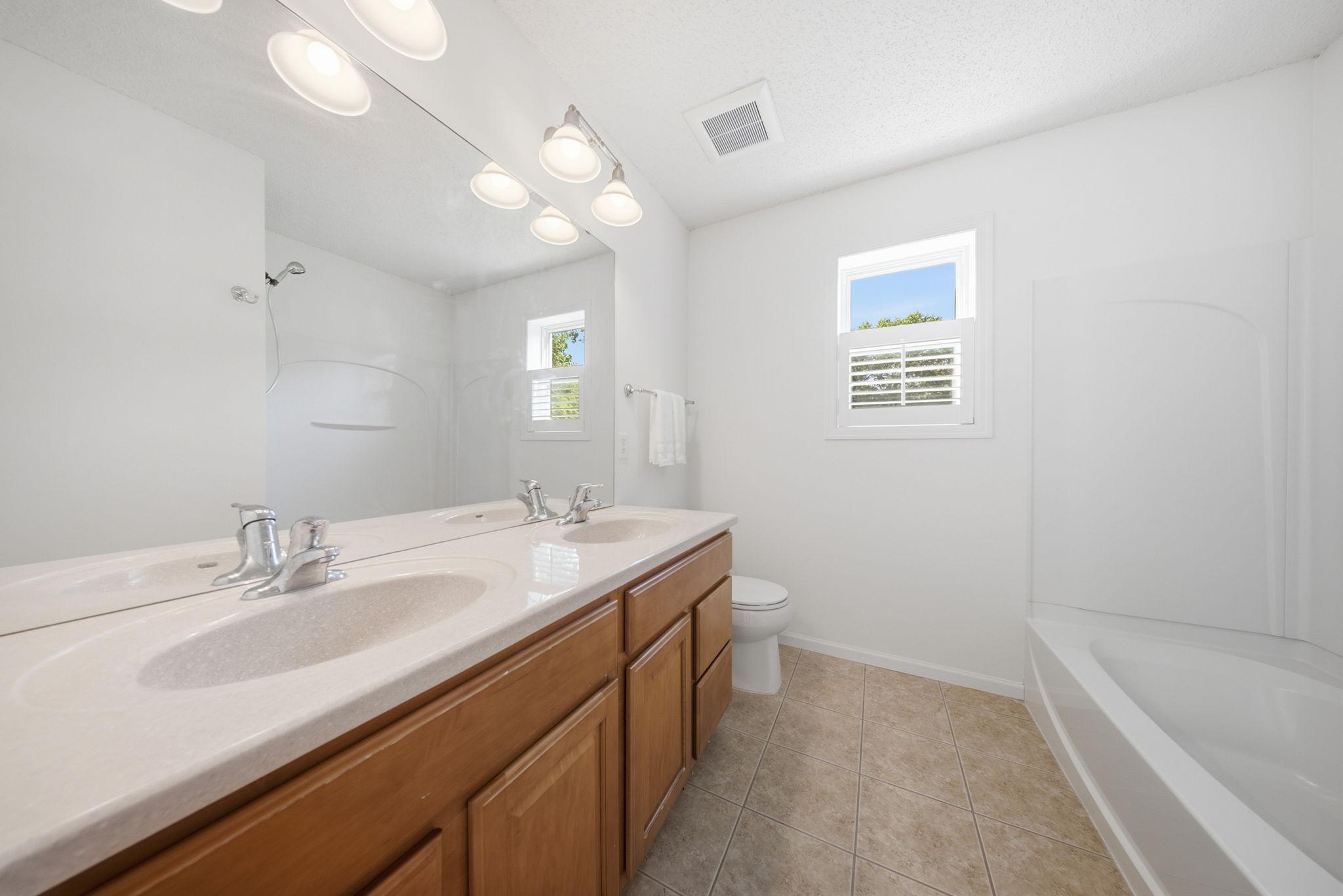 Full bathroom on the upper level.