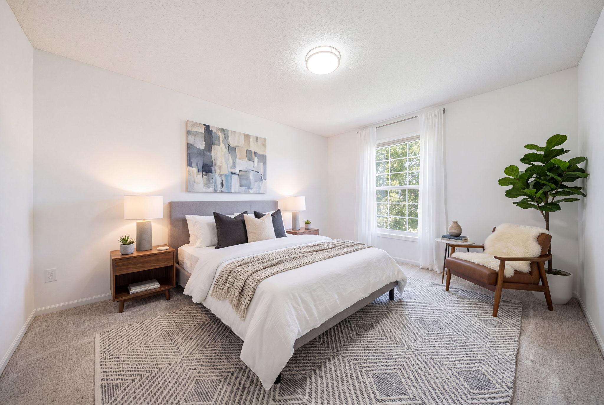 Virtually staged bedroom 3.