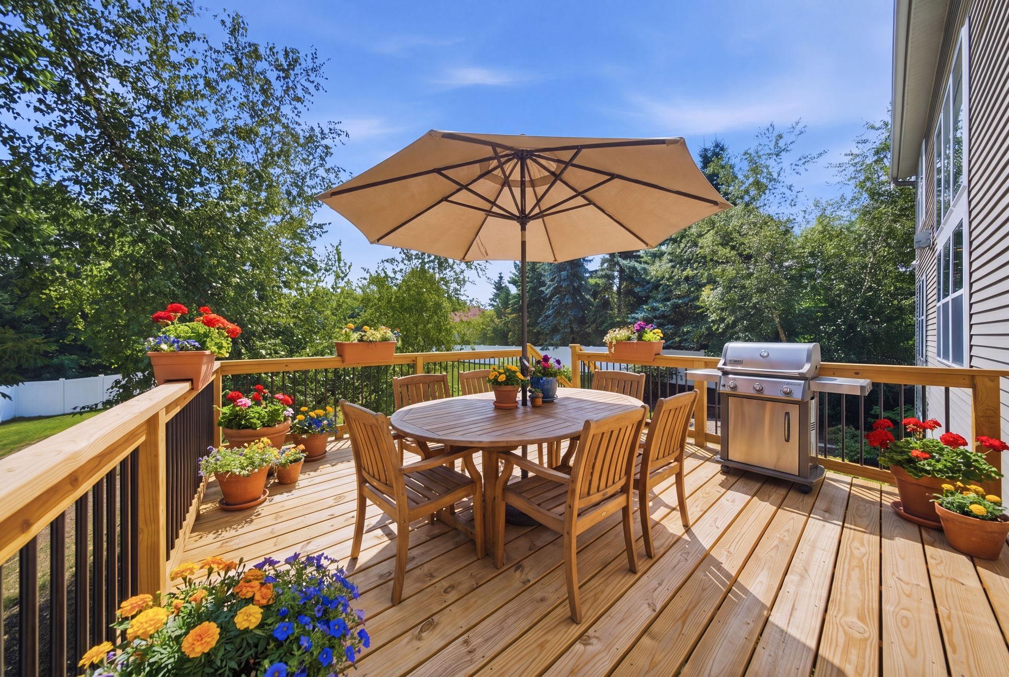 Virtually staged deck.