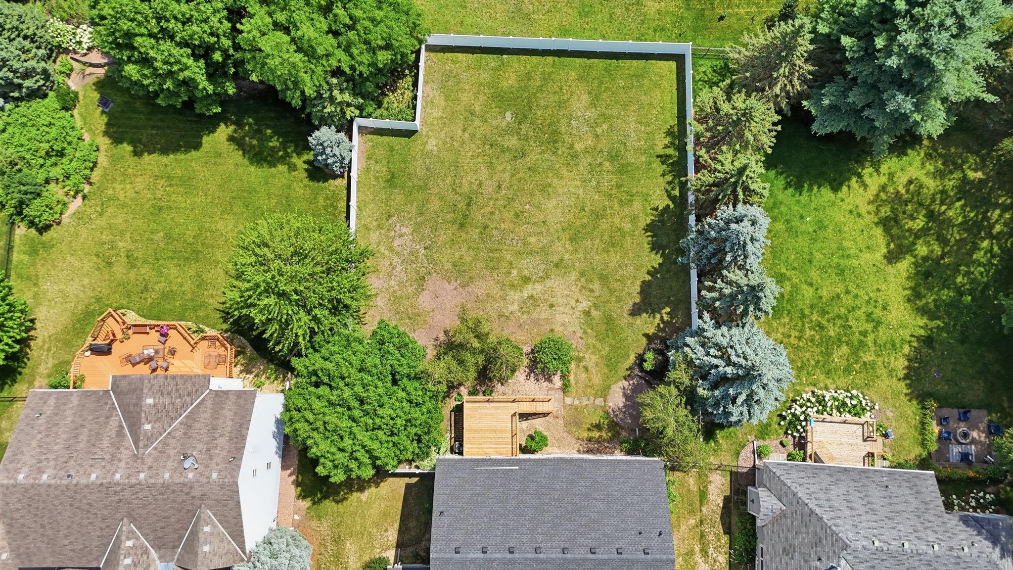 Aerial view of the yard.