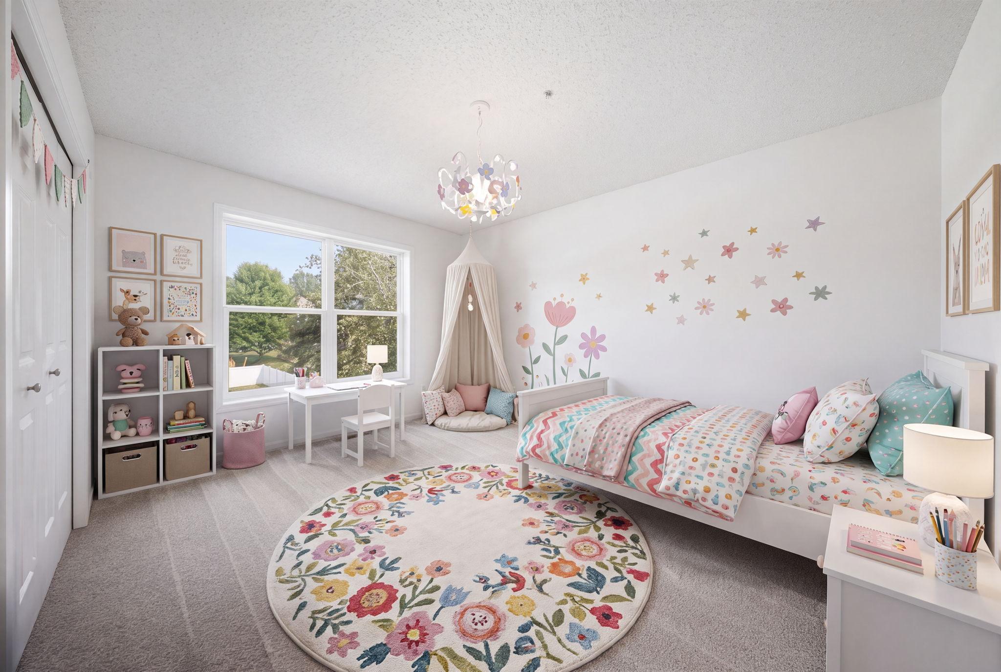 Virtually staged bedroom 4.