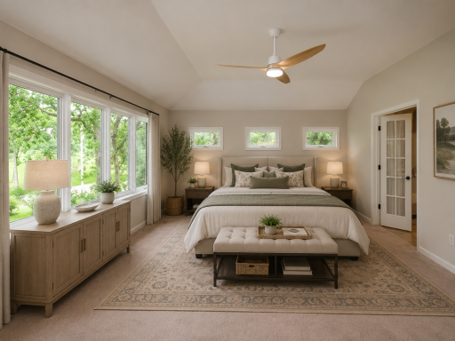Virtually Staged Upper Level Primary Bedroom