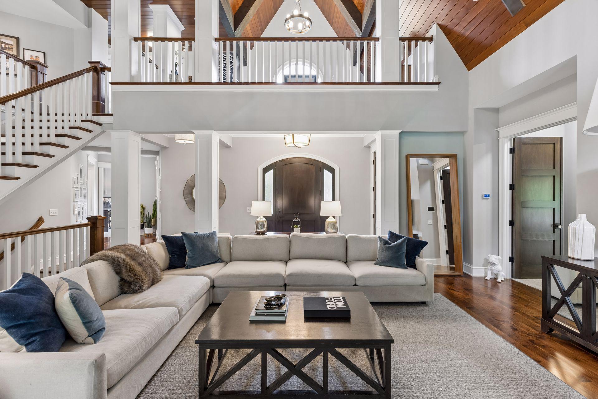 Living Room w/ Two Lofts Above