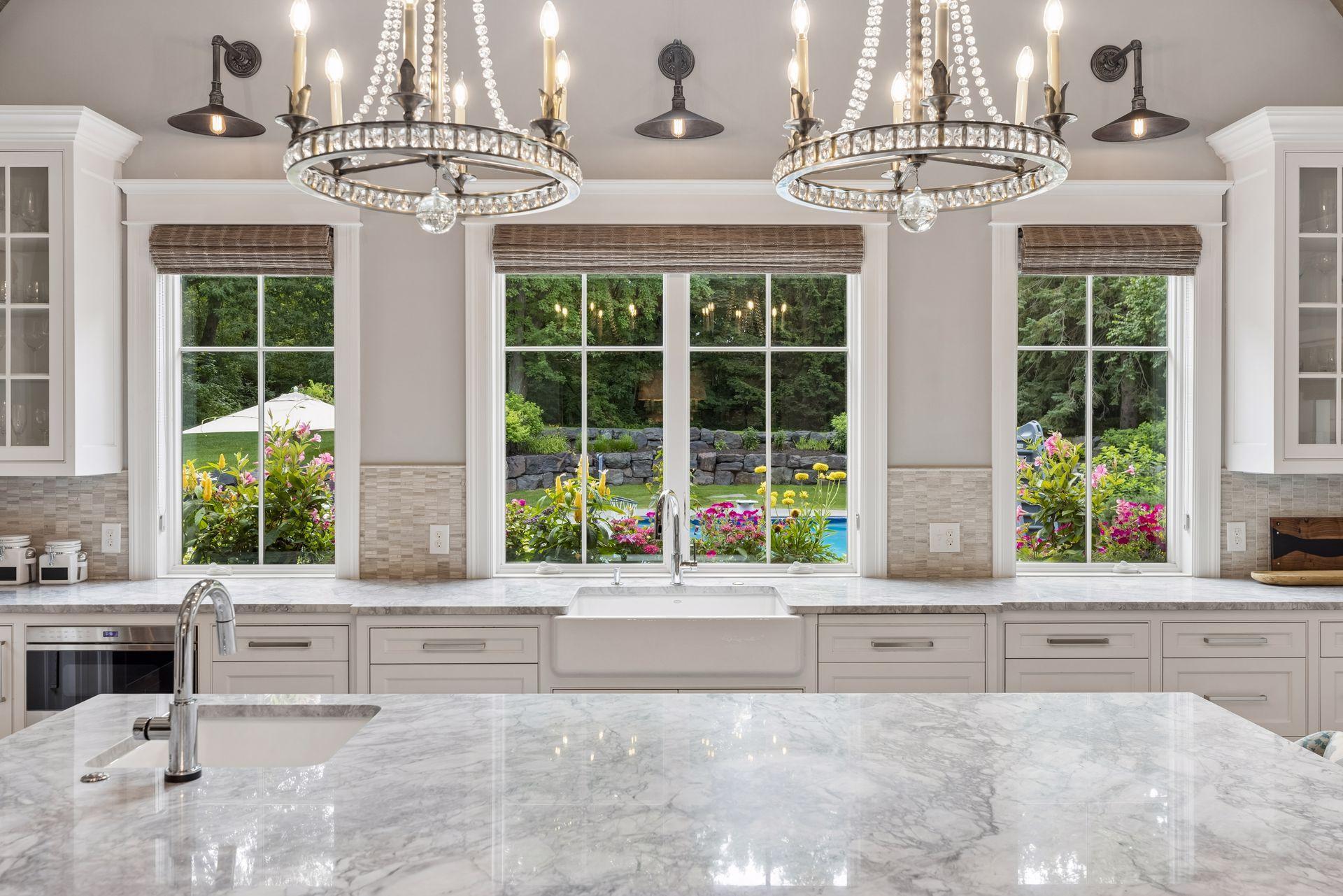 Kitchen w/ View to Backyard Pool Area