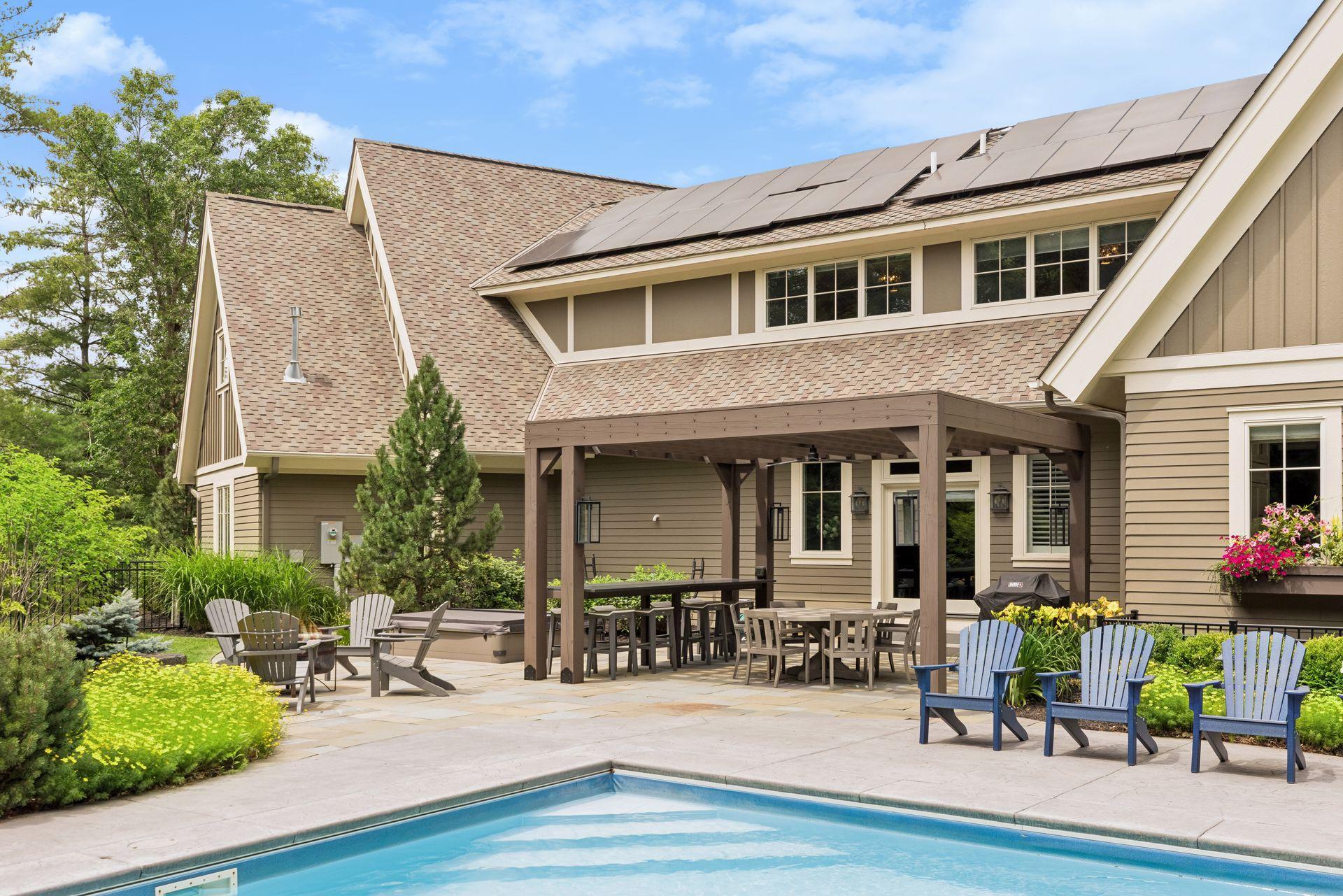 Pergola w/ Two Seating Areas, Firepit, Hot Tub