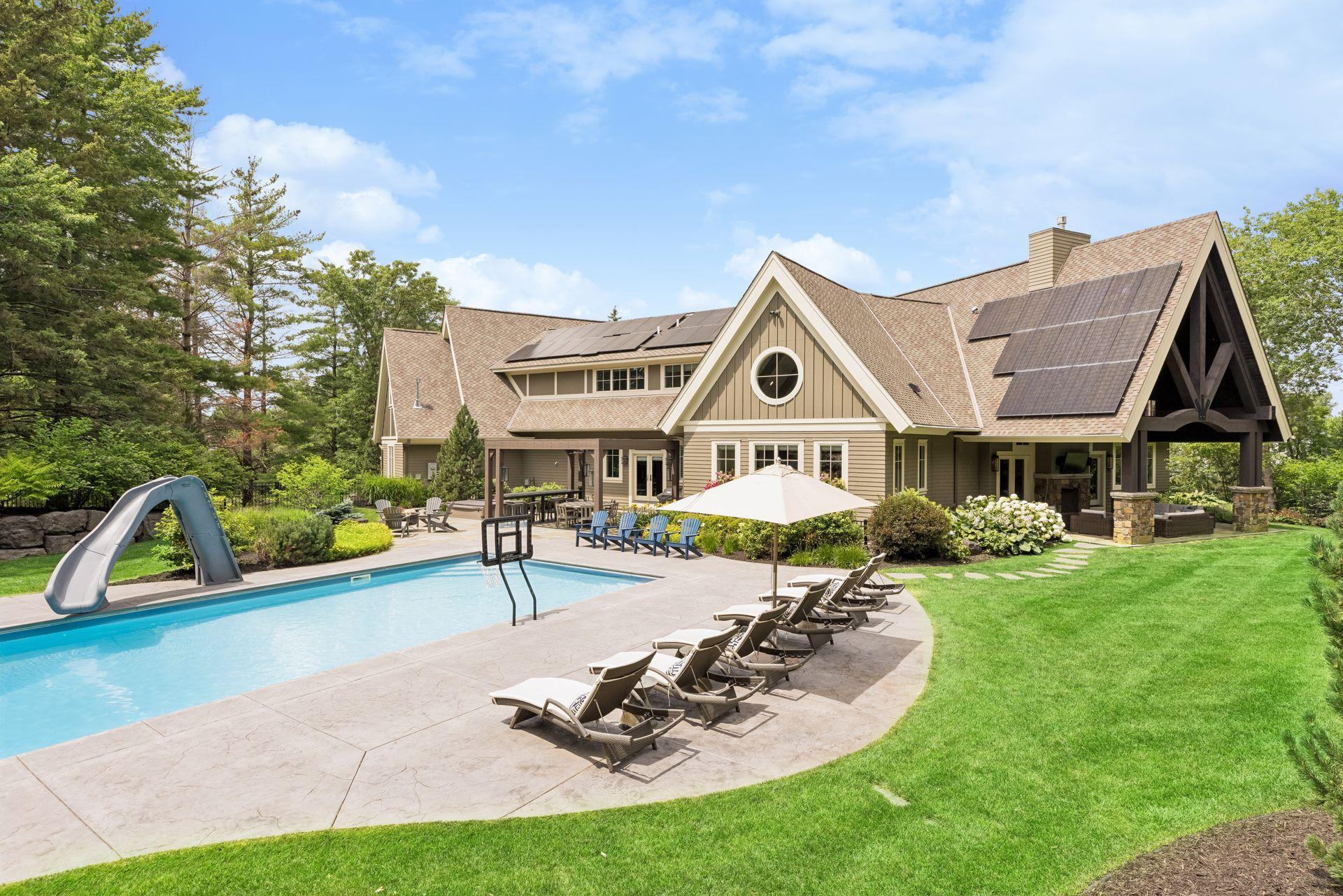 Pool Deck w/ Diving Board & Slide