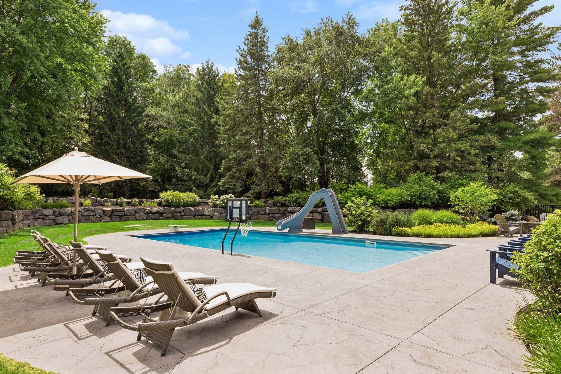 Pool Deck & Rock Wall Landscaping