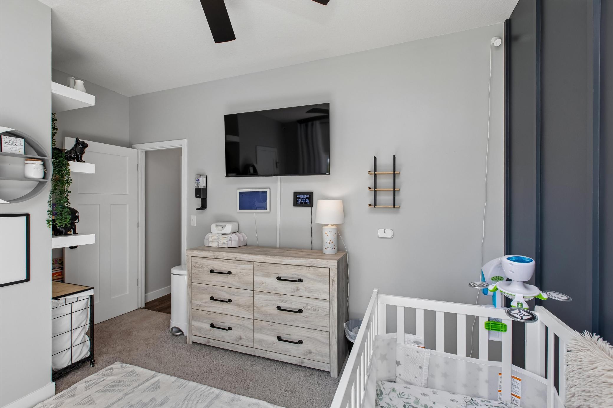 2nd bedroom set apart from the primary suite