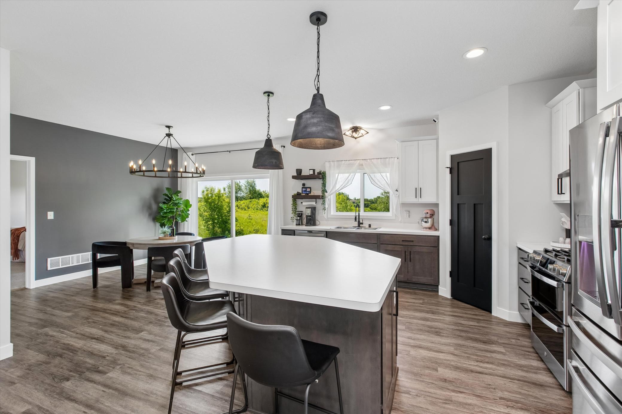 Great pantry with shelves to keep extra appliances tucked away