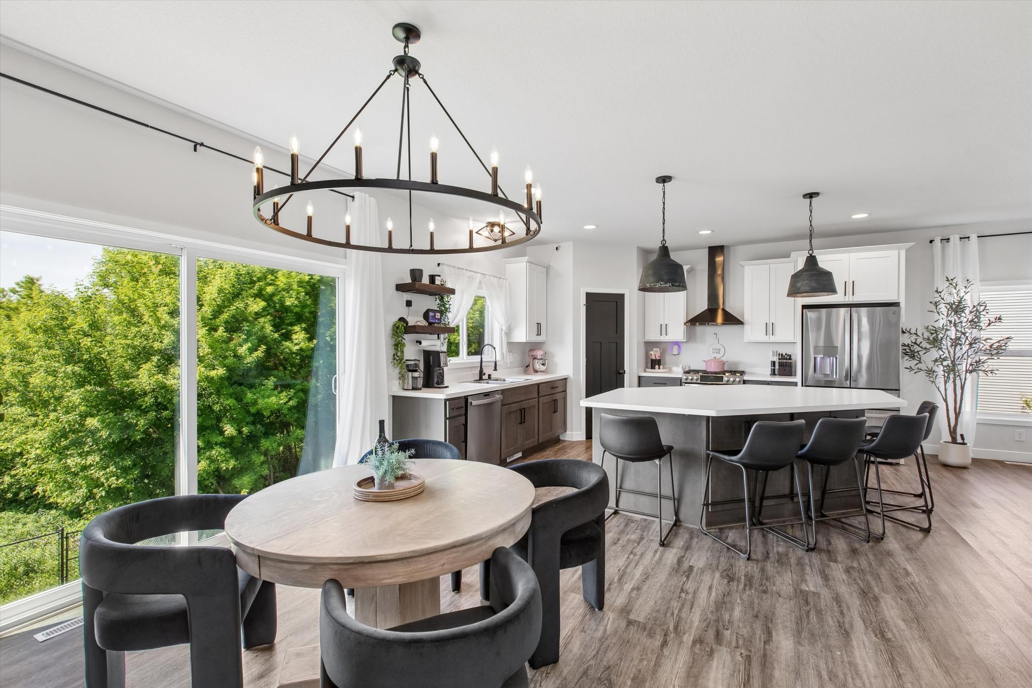 Beautiful light fixtures throughout