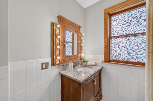 Main-level 3/4 bath beautifully remodeled in 2017
