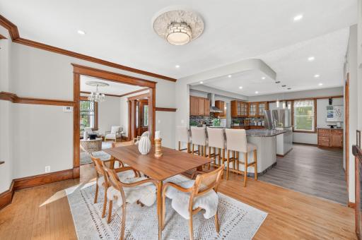 Dining and kitchen spaces flow together for easy everyday living