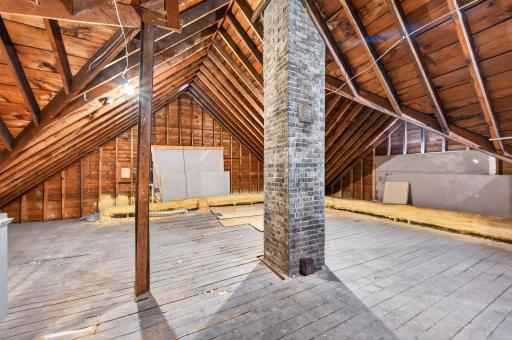 The expansive unfinished attic is full of future possibilities!