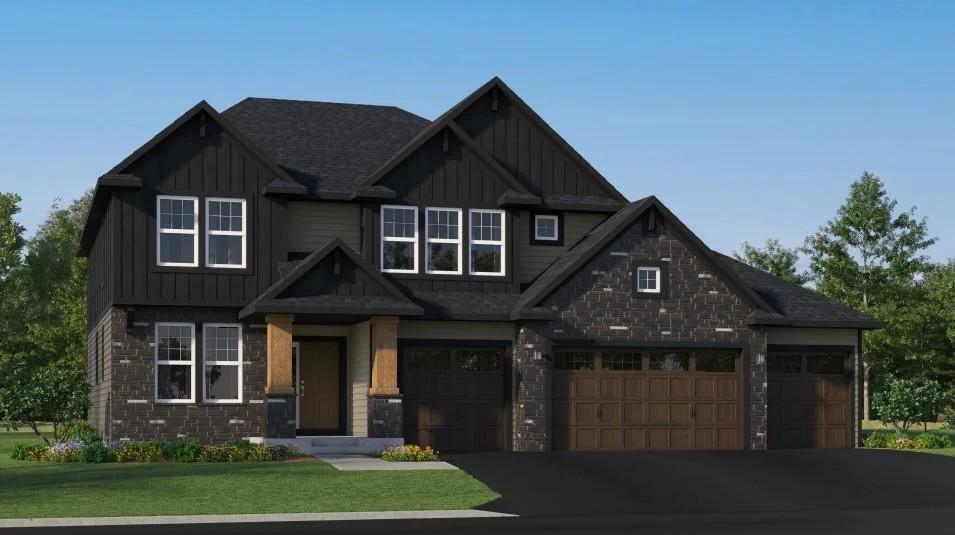 (Exterior rendering, actual home's finishes will vary.)