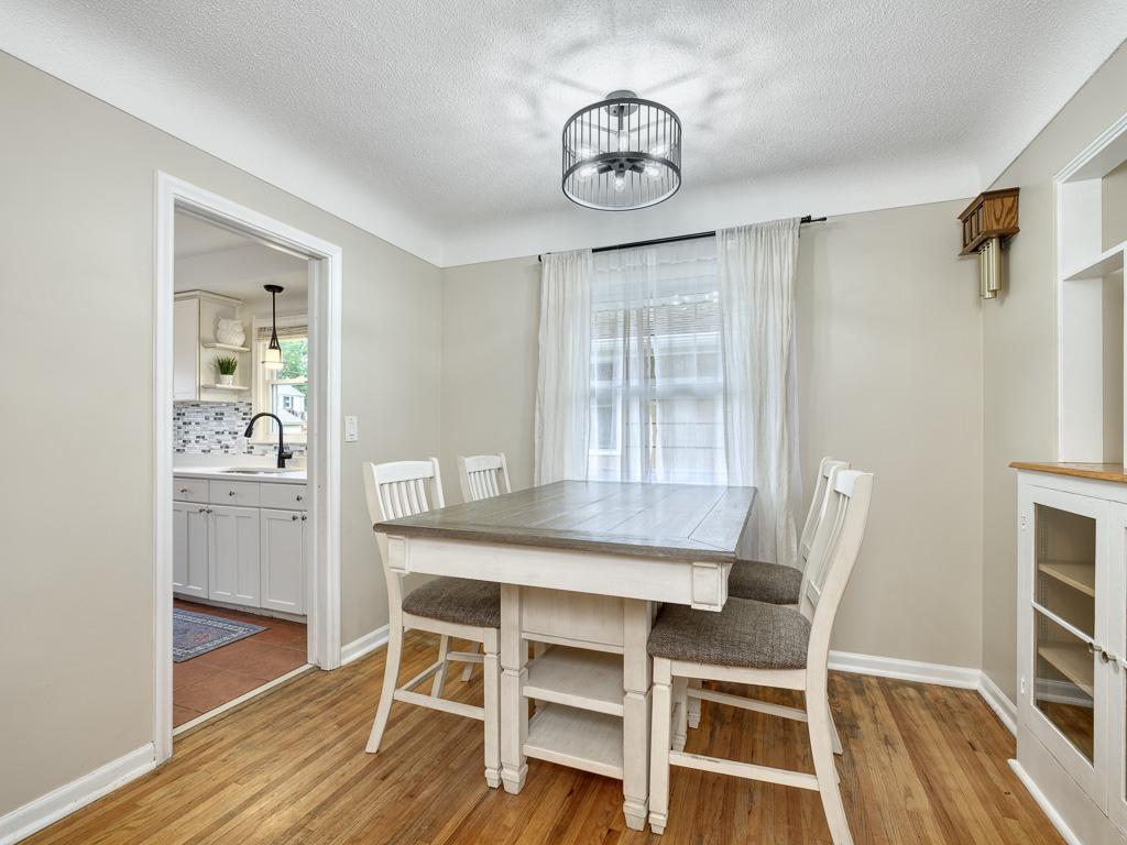 A convenient dining area right next to the updated kitchen.