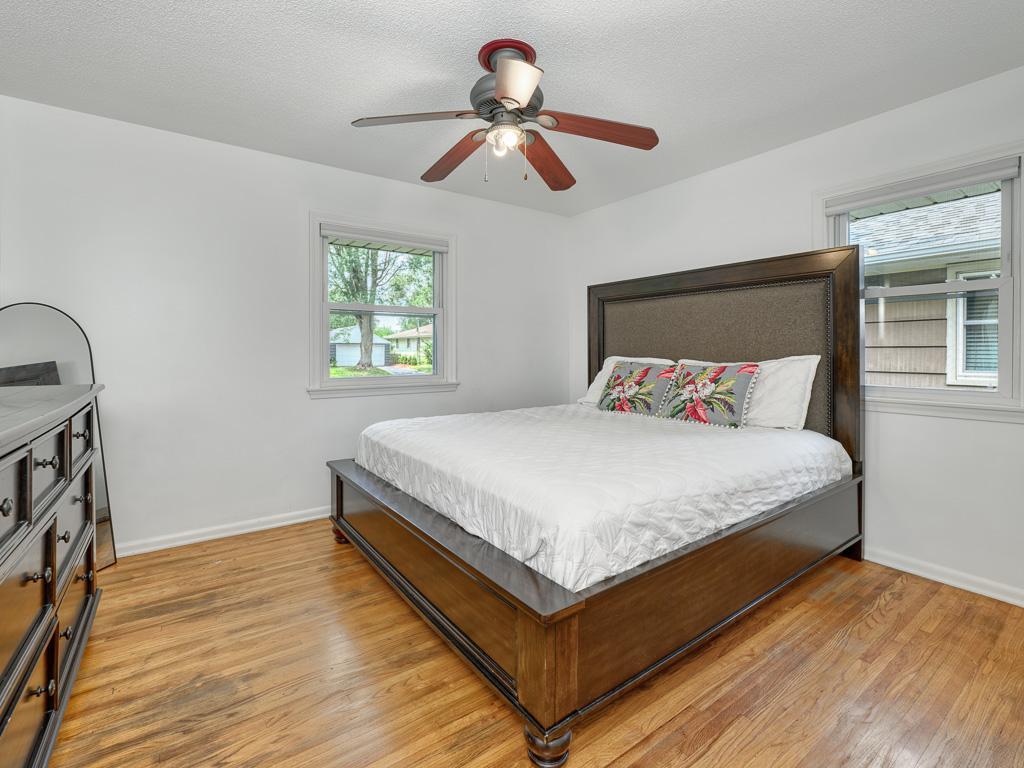 The largest of the 3 main level bedrooms has multiple windows and a large closet.