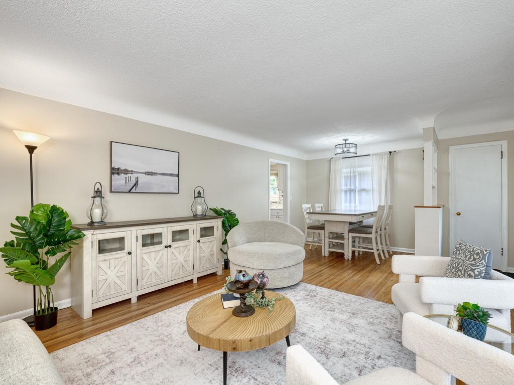 Almost the entire main level sits upon original hardwood floors.