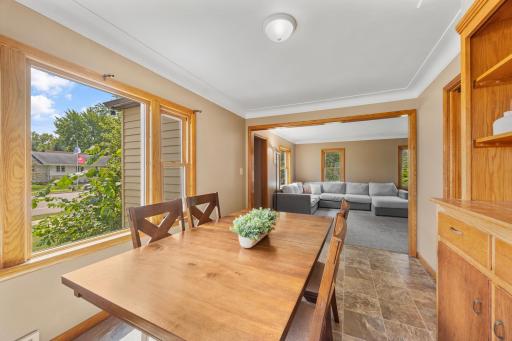 Beautiful dining room off of the family room