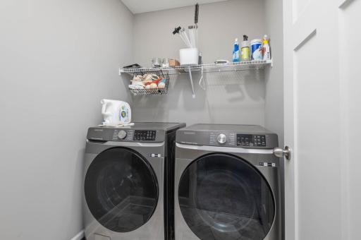 The upper level laundry room is right where it needs to be!