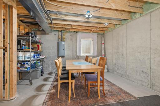 The full basement offers space to expand and build future equity! Egress window, roughed in bath, passive radon tube and 200 amp electric panel.