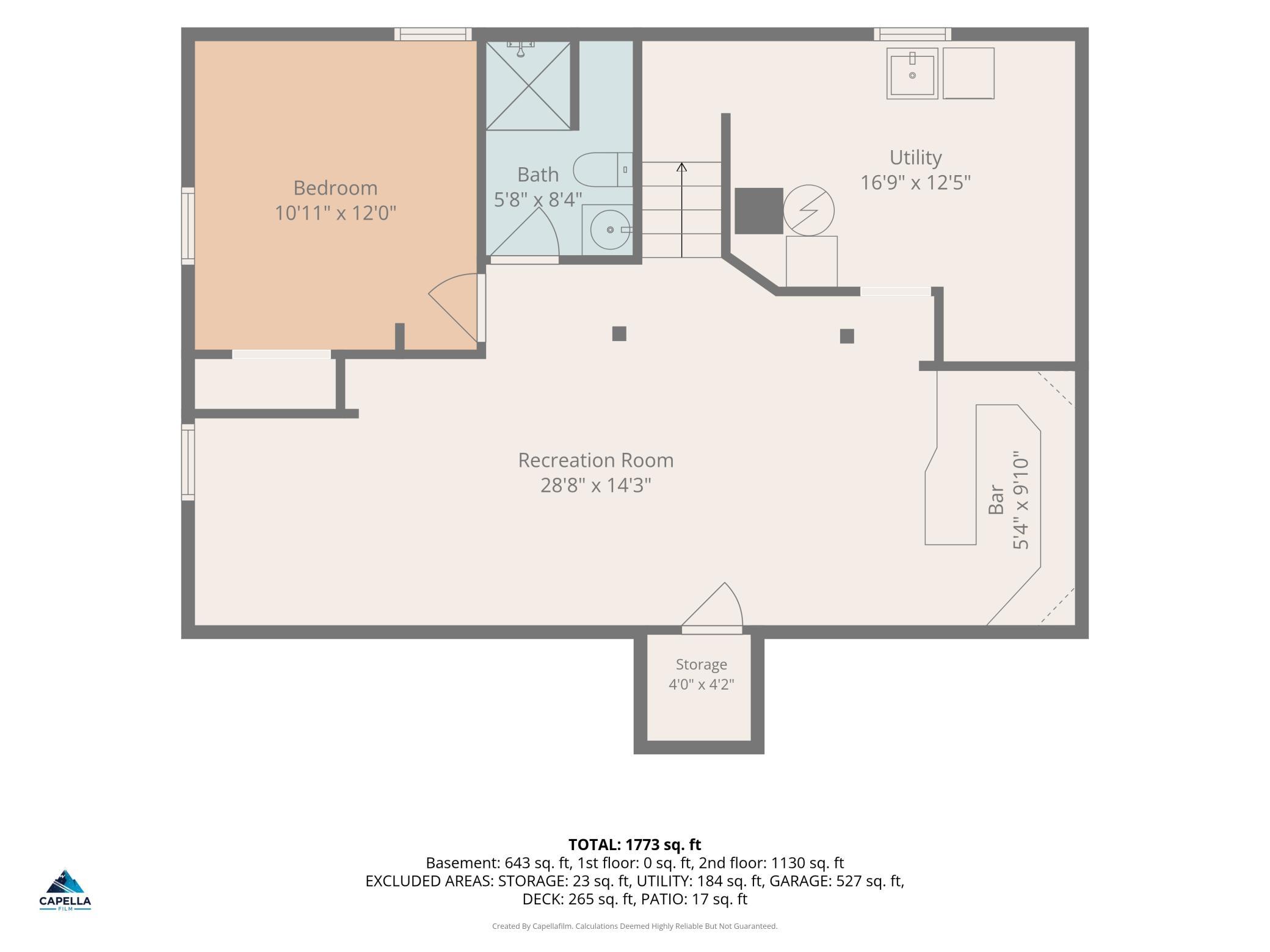 Lower level floor plan