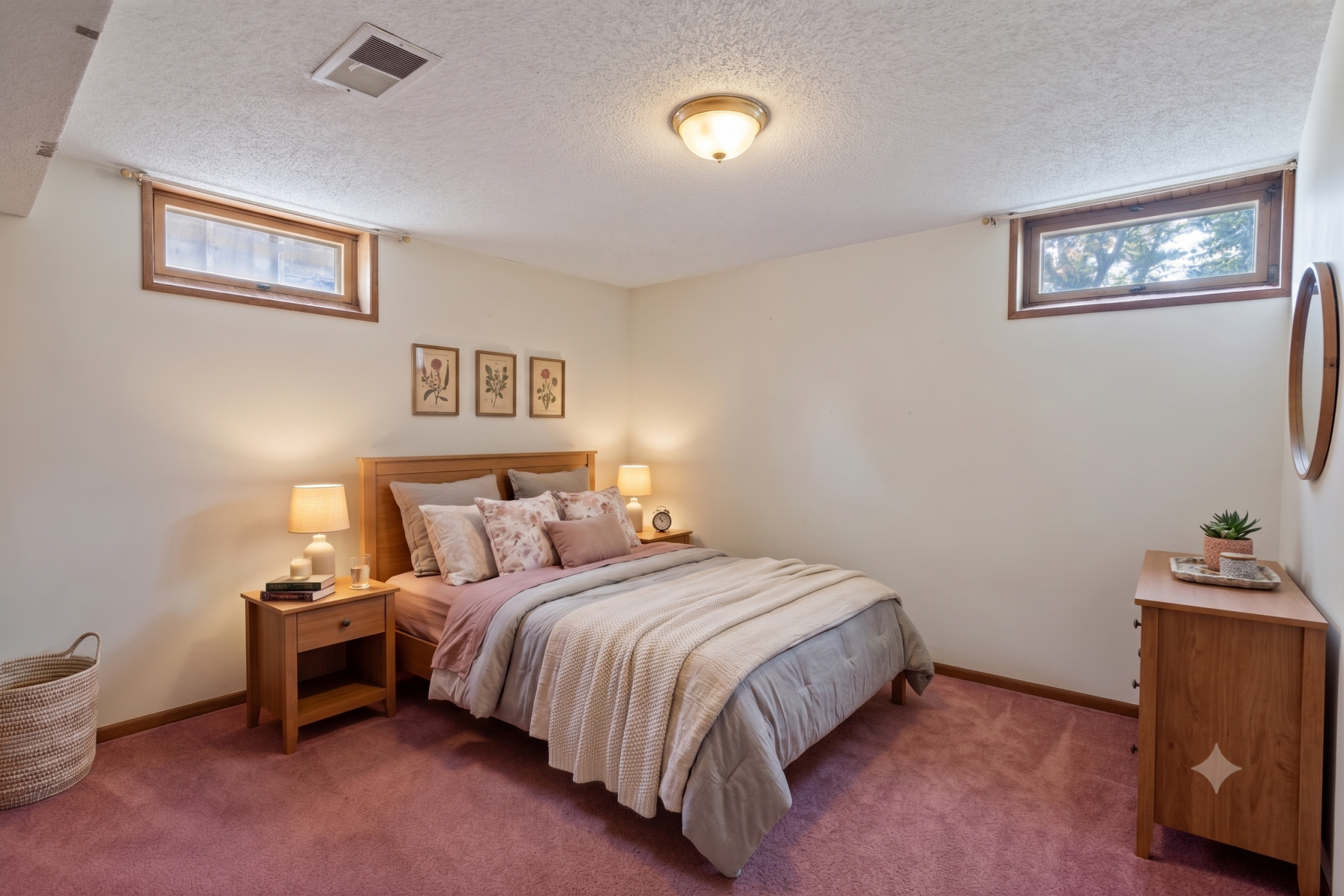 Lower level: non conforming bedroom 3 (virtually staged)