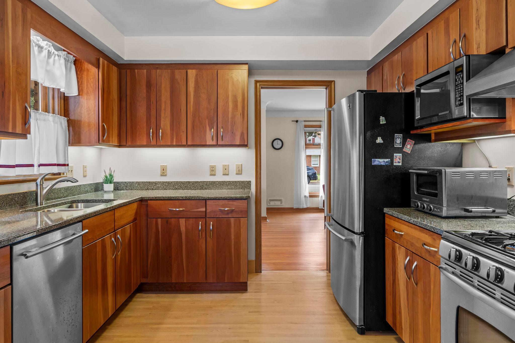 The kitchen blends function and timeless style.