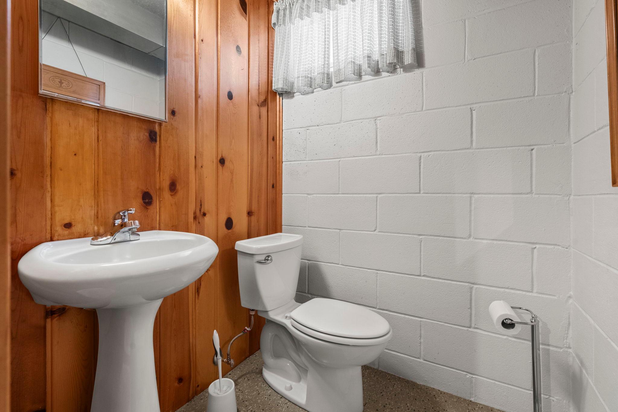 Convenient lower-level 1/2 bathroom!