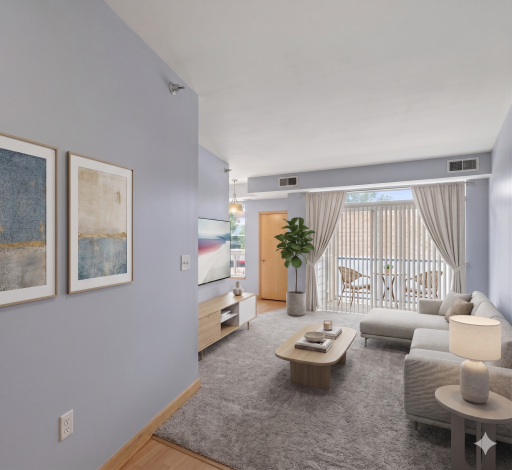 Virtually staged living room