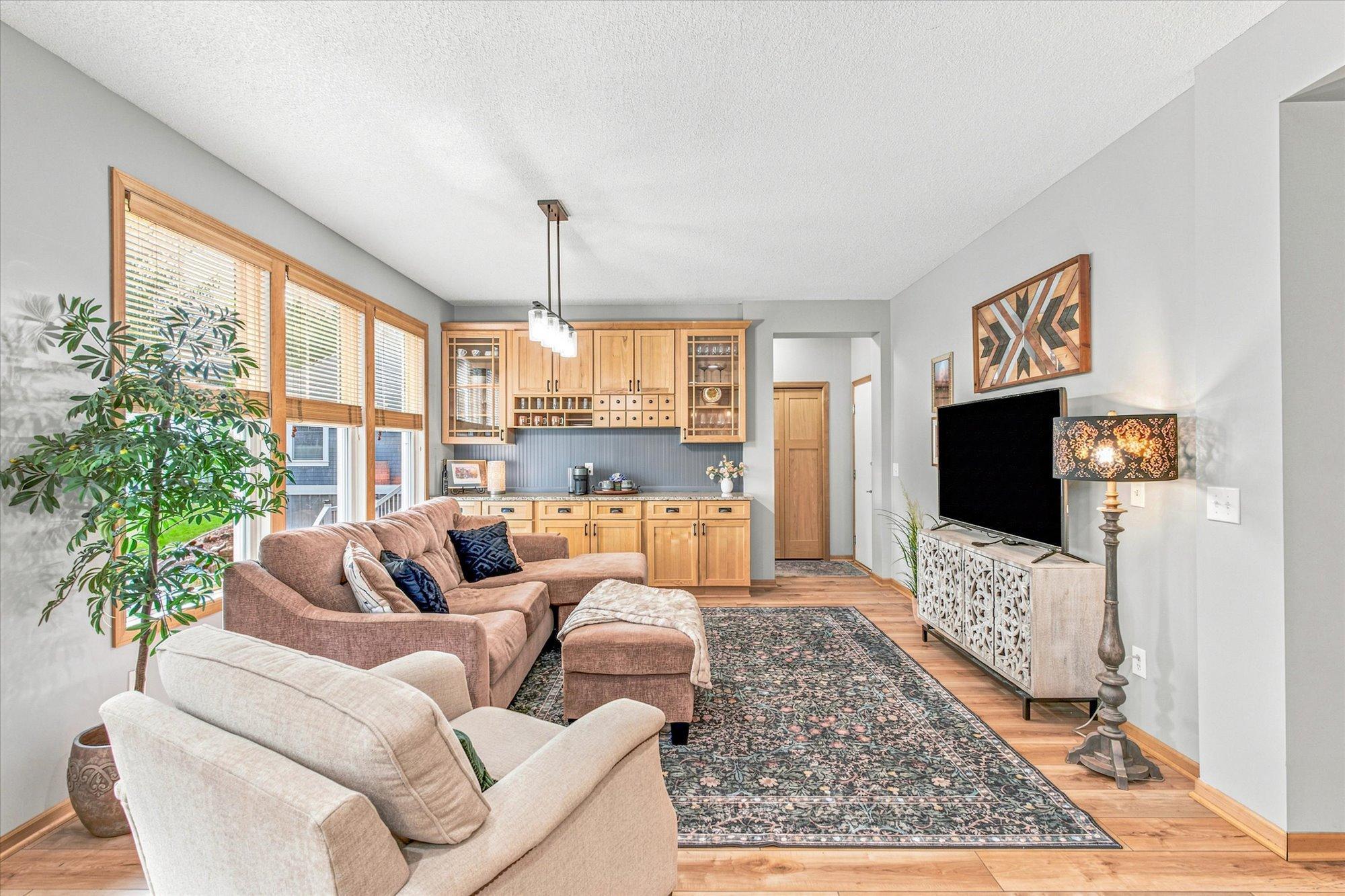 This space is a great flex space-whether you choose to use it for a living room, dining room, or whatever fits your needs.