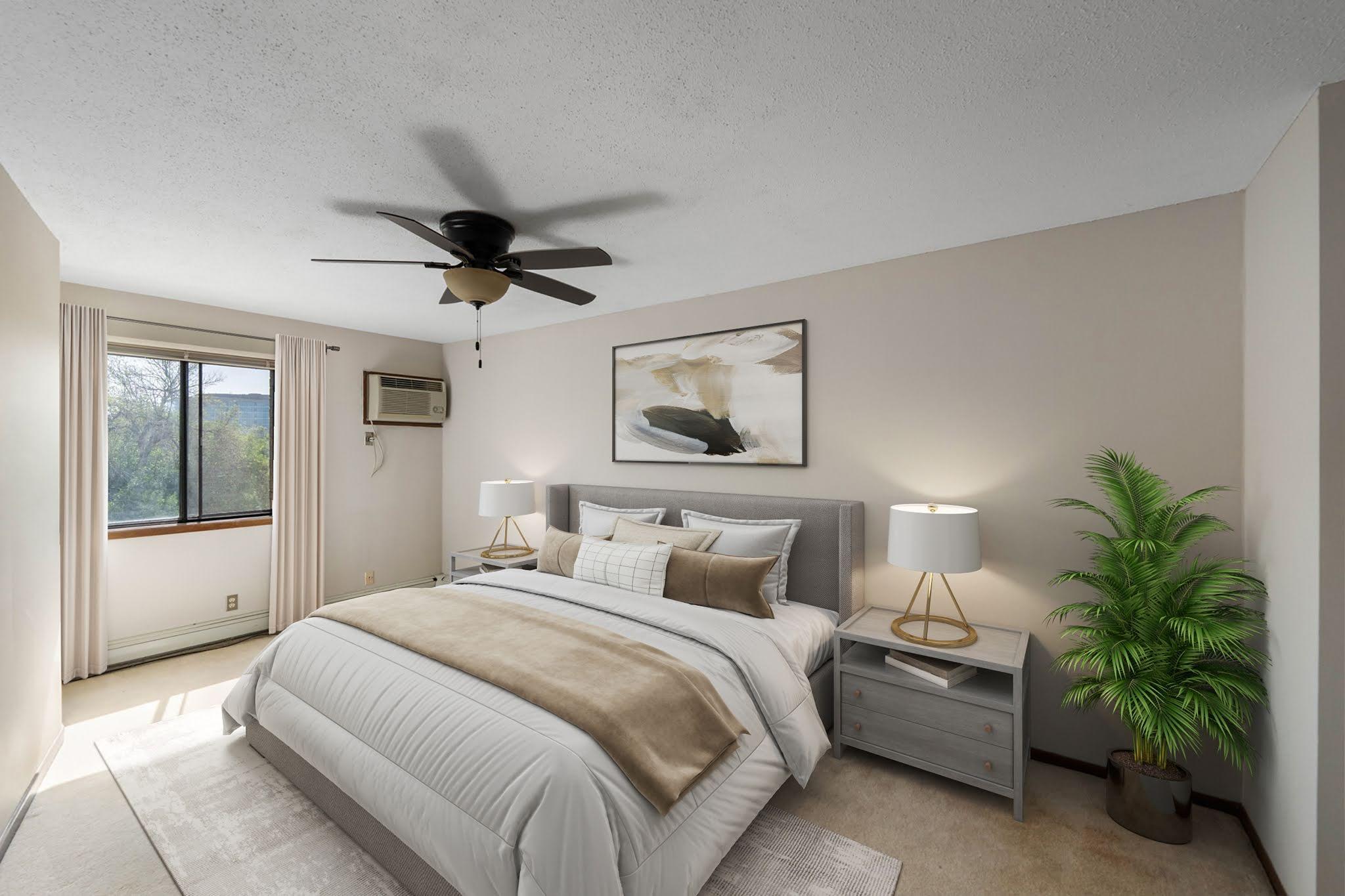 Virtually staged bedroom 1