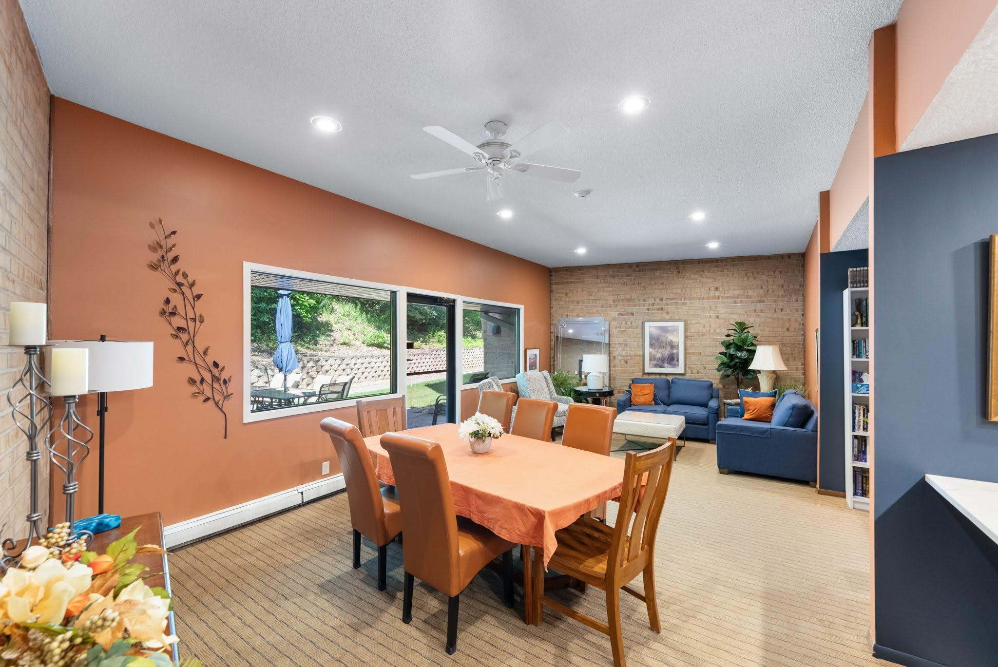 Shared community event room great for hosting larger gatherings