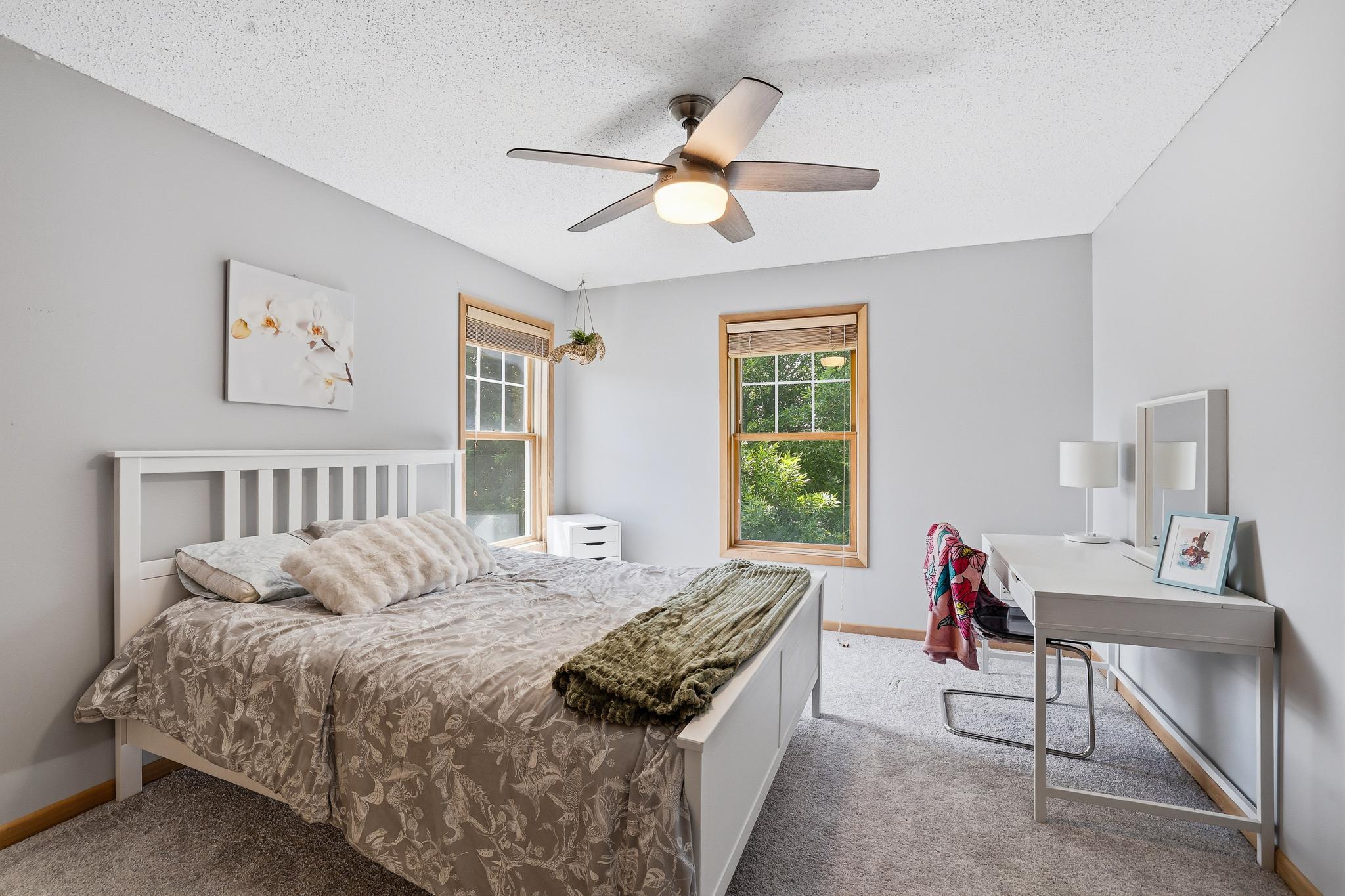 There are four total bedrooms upstairs.