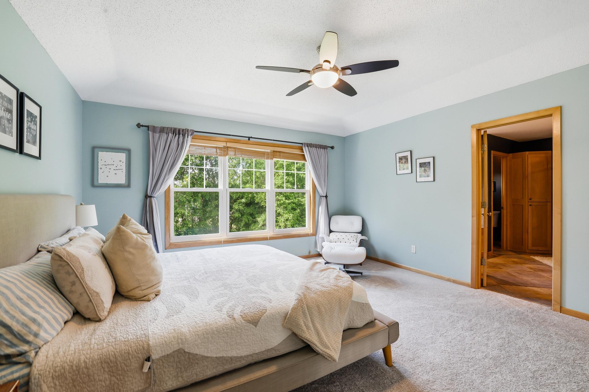 Upstairs is the huge primary bedroom.