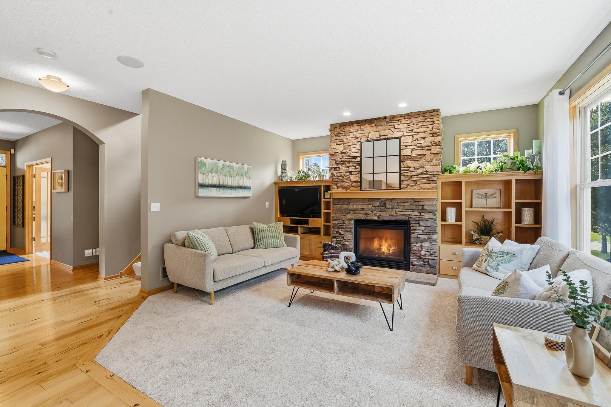 Living room is light and bright.