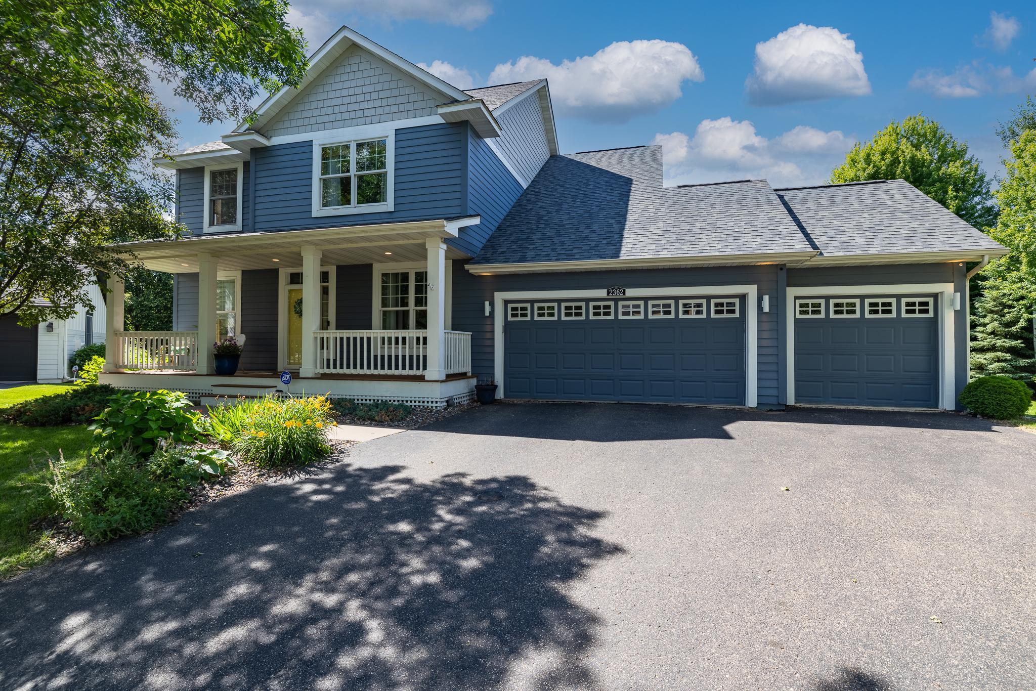 This beautiful home is set back on the cul-de-sac.