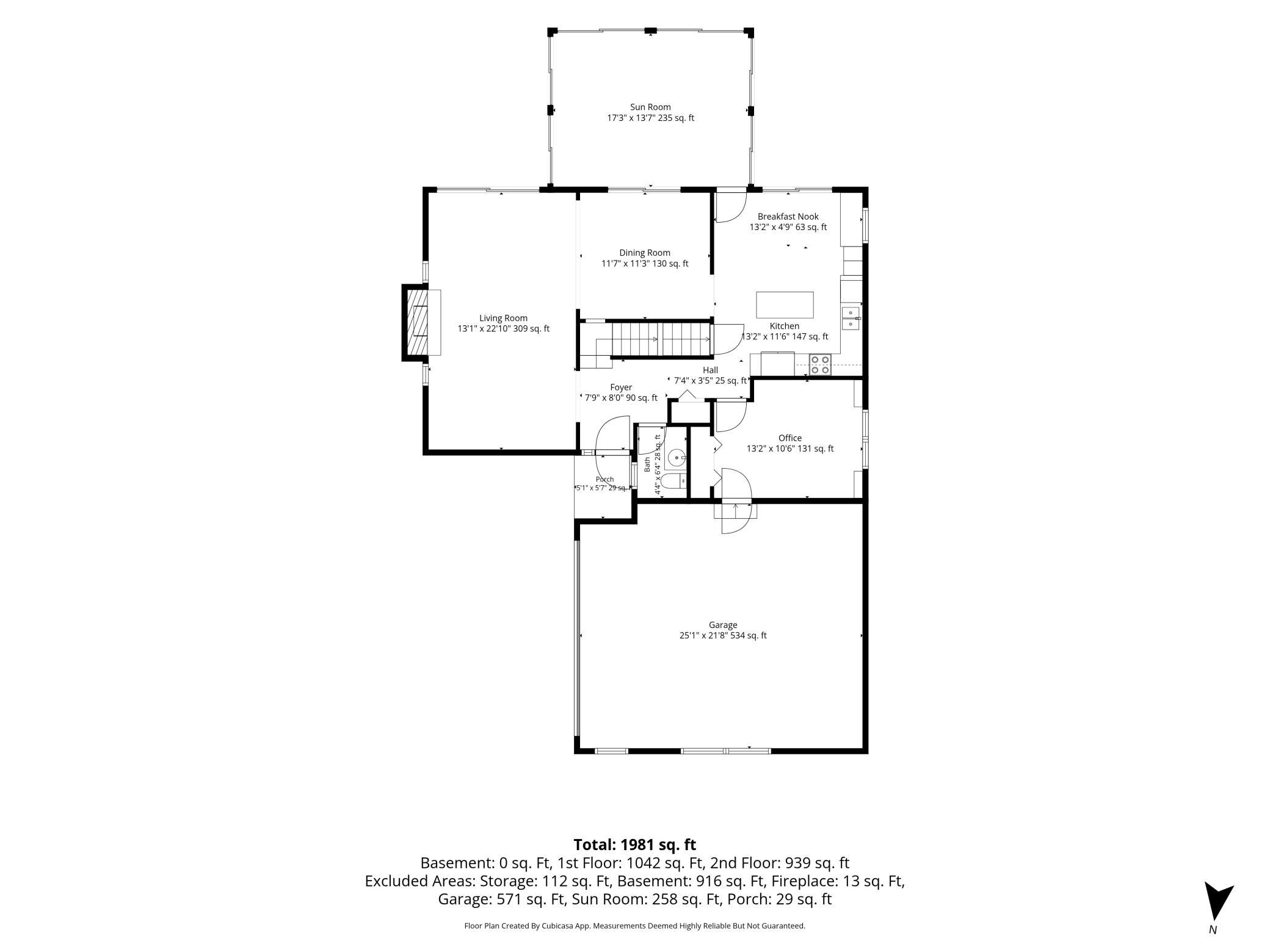 Main level floorplan.