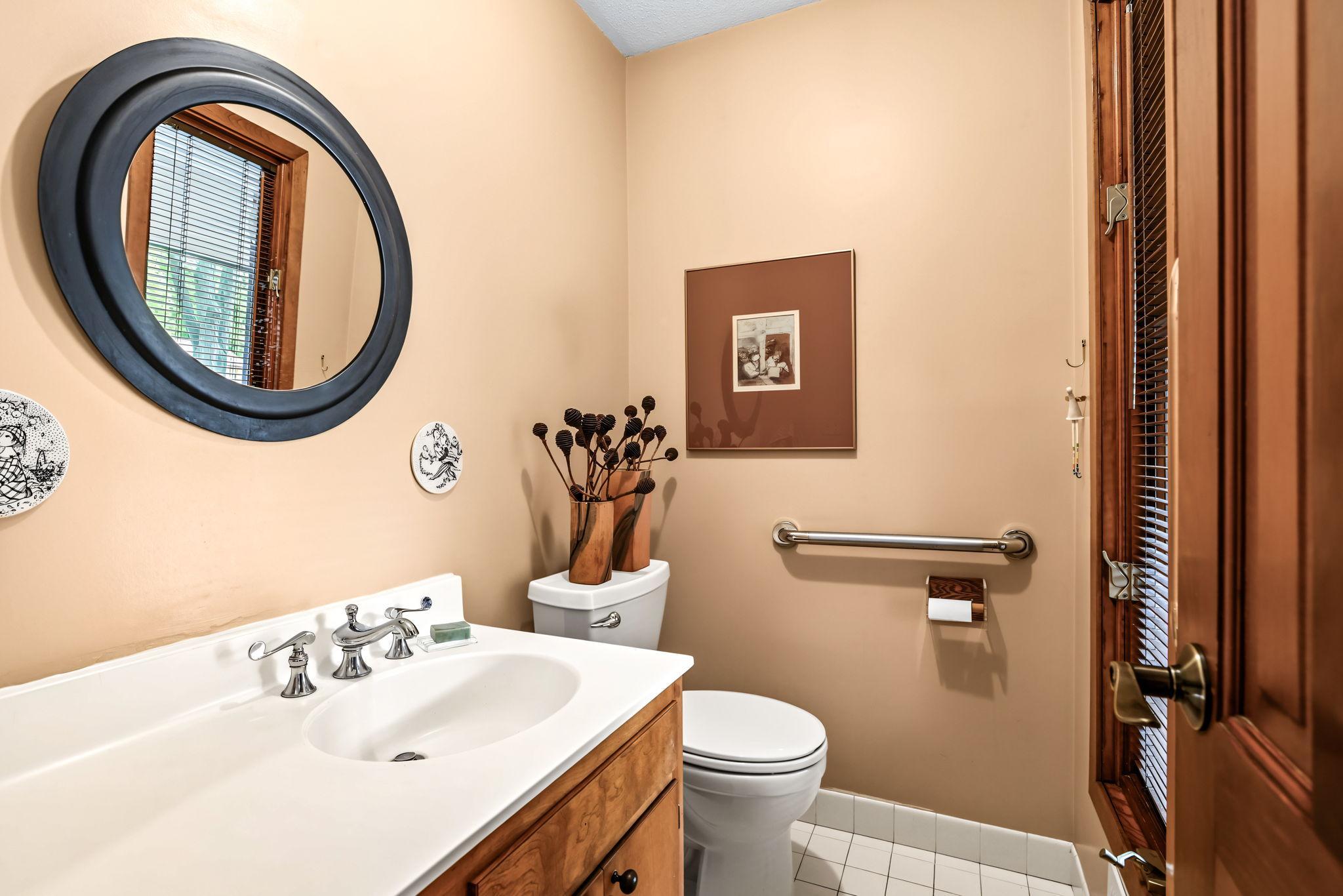 Half bathroom on main level.