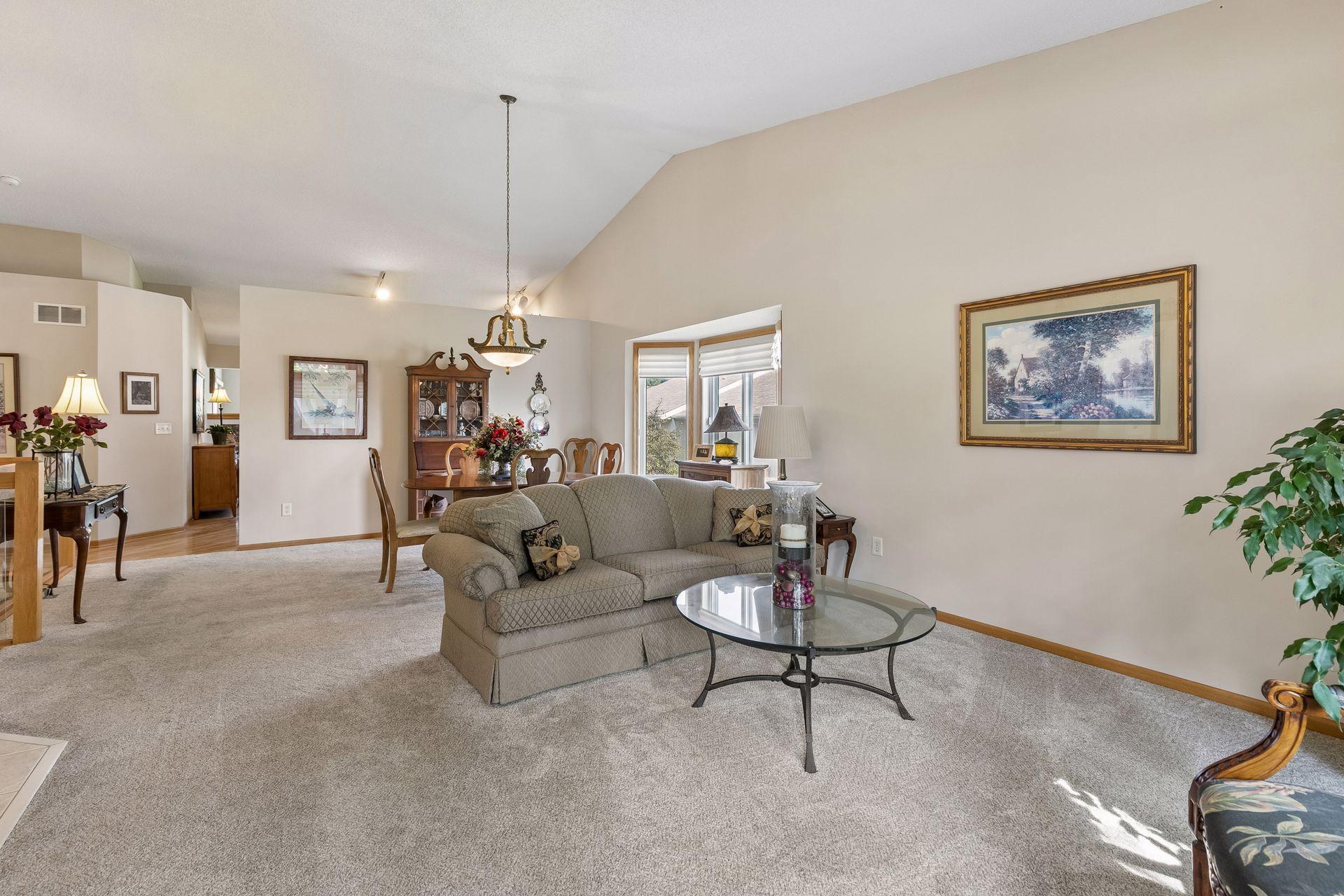 New carpet in living room and dining room.