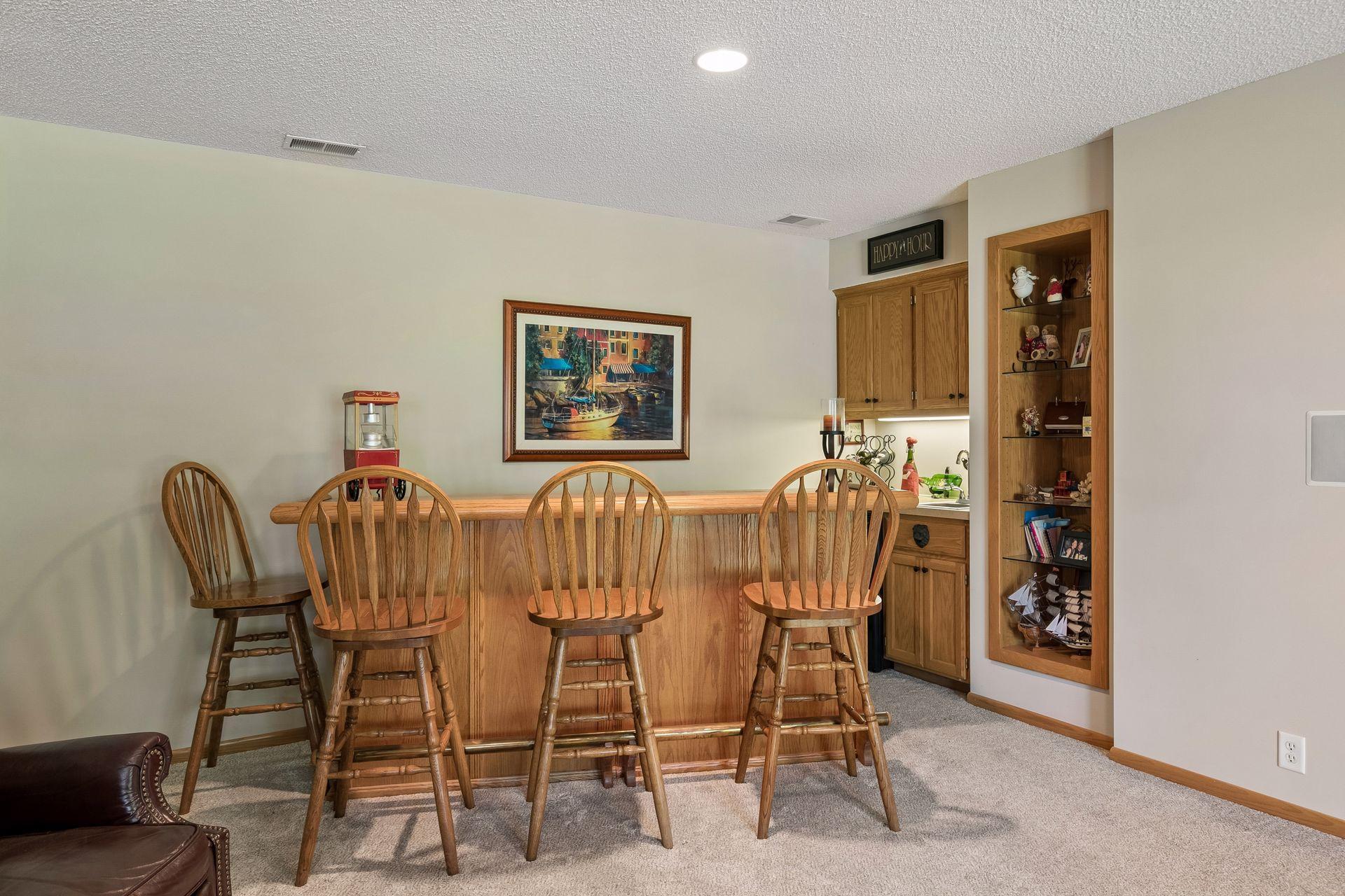 Wet bar in lower level