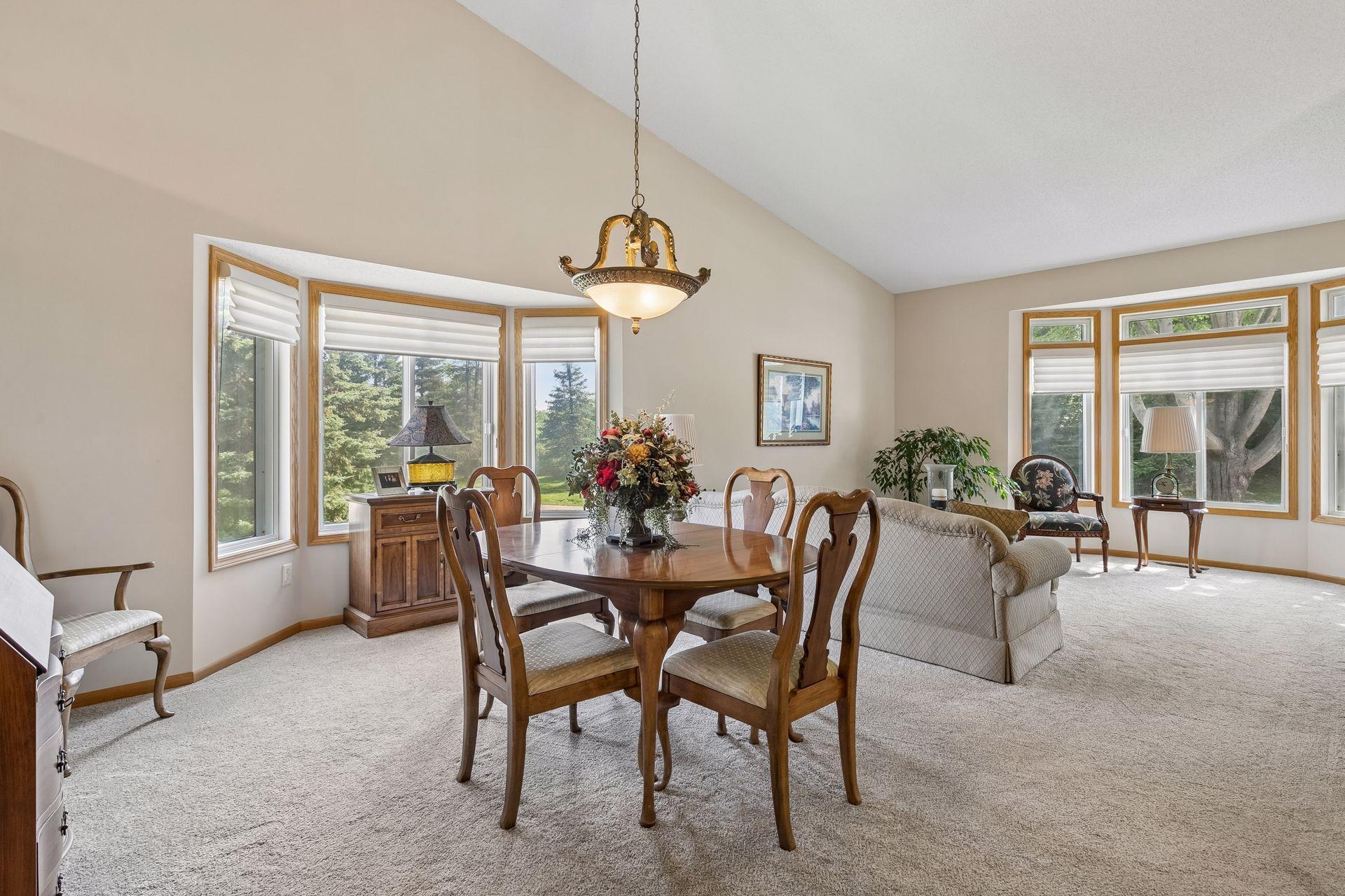 Big, open and vaulted Living room and dining room
