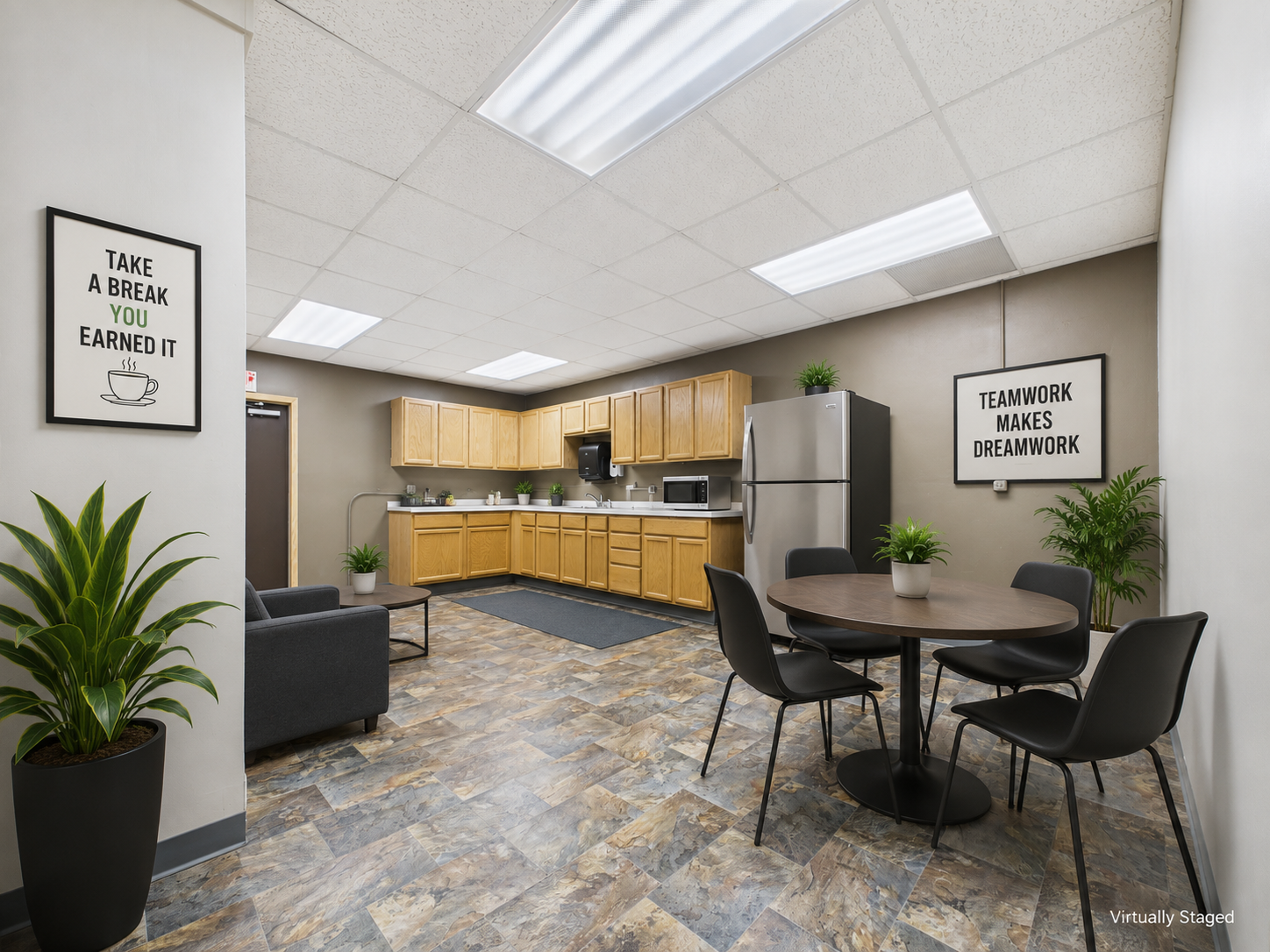 Virtually Staged Break Room