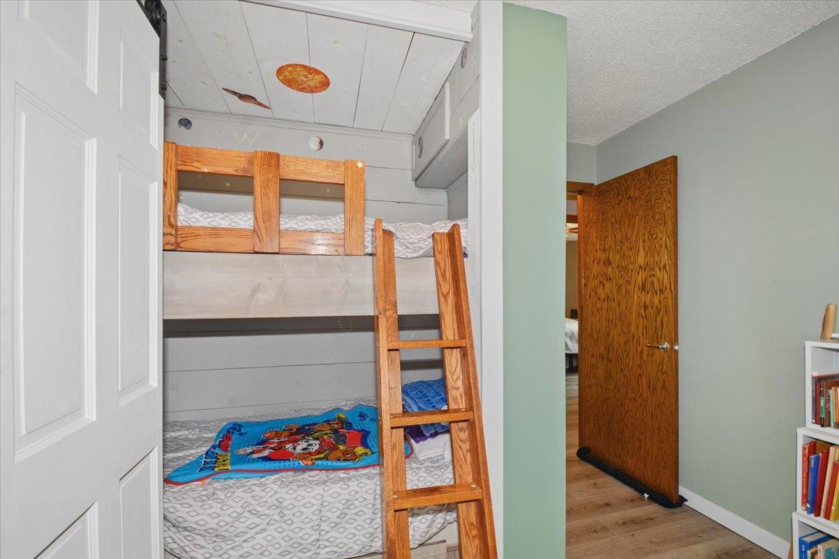 Bedroom with two built-in bunk beds