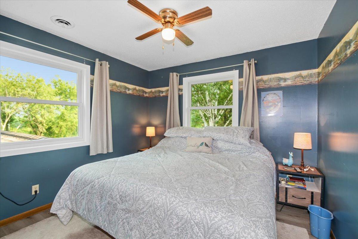 Inviting bedroom with spacious windows